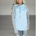 thumbnail image 1 of Women Hoodie Sweatshirt Long Sleeve Spliced Color Casual Pullover Tops with Pockets, 1 of 2