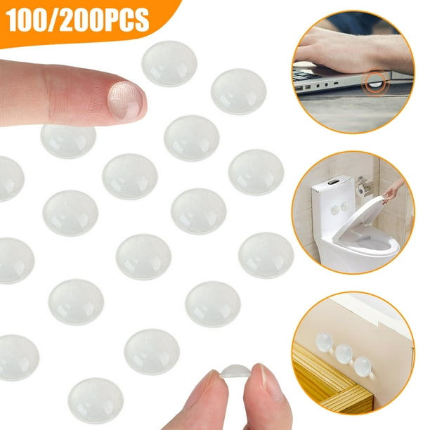 200 100pcs Clear Adhesive Bumper Pads, Clear Kitchen Cabinet Door Buffer Pads