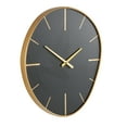 thumbnail image 6 of DecMode 21" Black Wooden Wavy Wall Clock with Gold Hands and Markers, 6 of 9