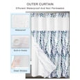 thumbnail image 4 of No Hook Shower Curtain with Snap-in Liner, Blue Weeping Eucalyptus Waterproof Fabric Bathroom Curtains, Spring Summer Farmhouse Leaves Bath Curtains & Mesh Top Window 54"x78", 4 of 9