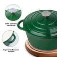 thumbnail image 4 of Hawsaiy 6 QT Enameled Cast Iron Dutch Oven with Lid, Nonstick Cookware for Baking, Roasting, Braising & Cooking, Dual Handles, Green, 4 of 10