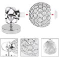 thumbnail image 4 of Apliques de pared elegantes, pantalla de cristal de metal con acabado cromado plateado elegante para iluminación del hogar, decoración, comedor, sala de estudio, pasillo, restaurante, 4 of 5