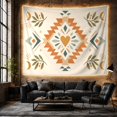 thumbnail image 6 of Geometric Heart with Olive Branch Sprigs on Cream Base, Cozy Folk Art for Home Decor Enthusiasts, Folk Inspired Wall Art, Housewarming Gift, Tapestry Wall Hanging for Living Room and Bedroom, 6 of 7