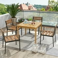 thumbnail image 3 of Costway Patio Dining Table Acacia Wood Square Outdoor Bistro with 1.9'' Umbrella Hole Yard, 3 of 11