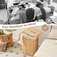 thumbnail image 6 of LYYHTY 72L Bamboo Laundry Hamper with Lid, Rectangular Detachable Liner Storage Basket for Small Spaces (Bedroom/Laundry Room/Bathroom)​,Natural, 6 of 8