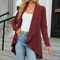 thumbnail image 6 of Aboser Dressy Casual Cardigans for Womens Drape Open Front Outwear Ruffles Long Sleeve Duster Cardigan Elegant Embroidery Blouse Tops Lightweight Work Coats, 6 of 7