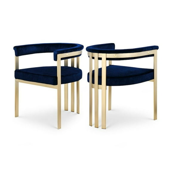 Meridian Furniture Marcello Navy Velvet Dining Chair (Set of 2)