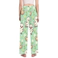 thumbnail image 3 of Dailycode Women's Pajama Pants Wide Leg Lounge Pj Bottoms With Pockets Cartoon Duck and Flowers, 3 of 7