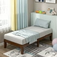 thumbnail image 1 of Costway Lit Plateforme Simple en Bois avec Lattes de 14 Pouces, Base de Matelas, Cerisier Brun, 1 of 10