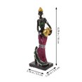 thumbnail image 3 of FRCOLOR African Tribal Figurines Lady Figurine Statue Assorted Color 2Pcs, 3 of 7