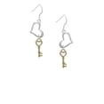 thumbnail image 2 of Delight Jewelry Goldtone Open Heart Key Open Heart French Earrings, 2 of 4