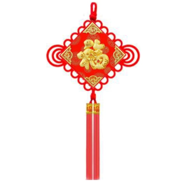 Nudo chino, amuleto de la suerte del Feng Shui chino, nudo misterioso con colgante de amuleto de la suerte A