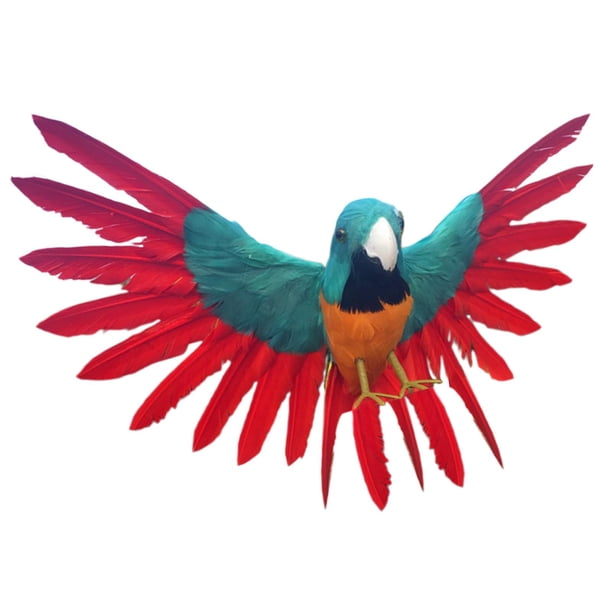 Figura decorativa de loro de simulación, modelo de loro con plumas, adorno artístico artesanal Estilo F