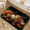 thumbnail image 2 of 1pc Halloween Pumpkins Absorbent Non-Slip Bathroom Thickened Flannel Rug Decor,Soft,Quick Drying,Suitable For Indoor/outdoor Use,Bathrooms,Bedrooms,Kitchens,Terrace,Laundry Rooms,16"x24", 2 of 9