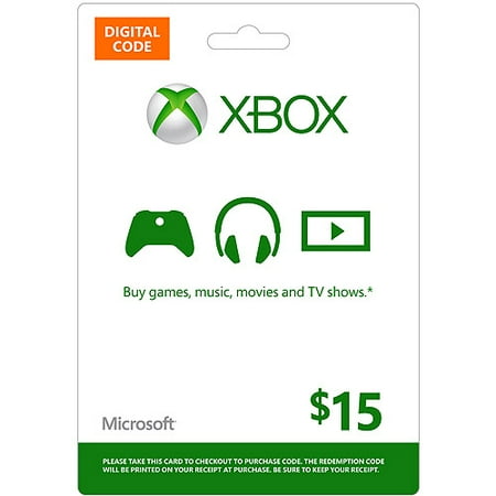 Xbox Live Digital Gift Card $15 (email D