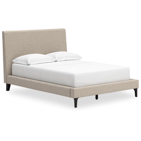 Signature Design by Ashley Cielden Beige Full Upholstered Bed with Roll Slats