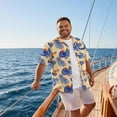 thumbnail image 4 of COOFANDY Men' Hawaiian Shirt Tropical Floral Short Sleeve Button-Down Casual Beach Shirt for Vacation, 4 of 6