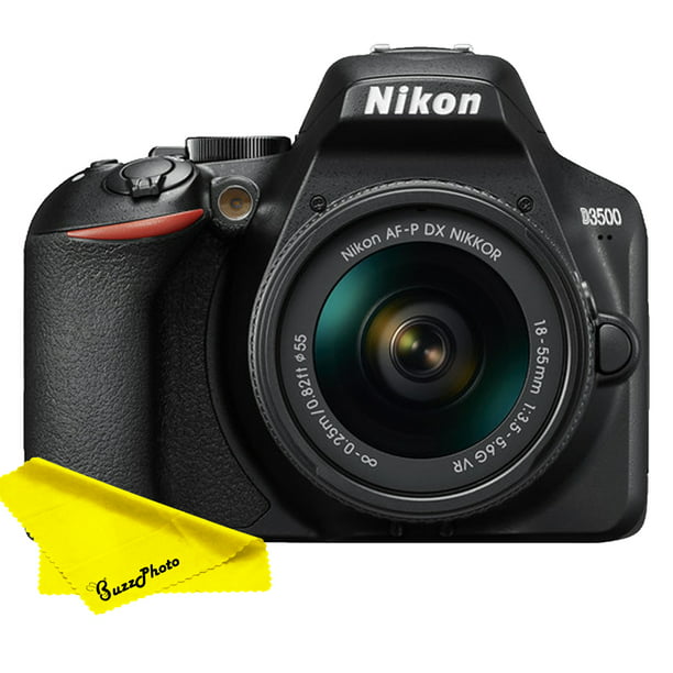 vocaal Afhankelijkheid Ten einde raad Nikon D3500 DSLR Camera with 18-55mm Lens + FREE Buzz-Photo Microfiber  Cleaning Cloth - Walmart.com
