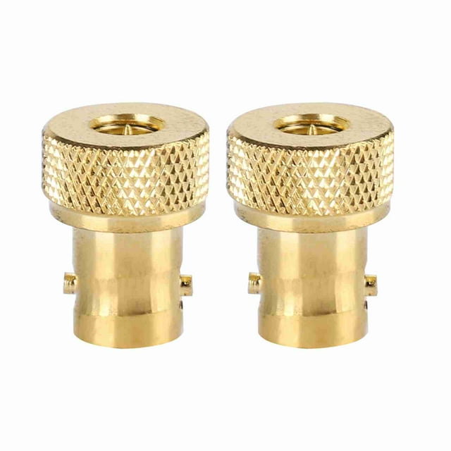 2 conectores adaptadores de conversión BNC hembra a SMA macho dorados