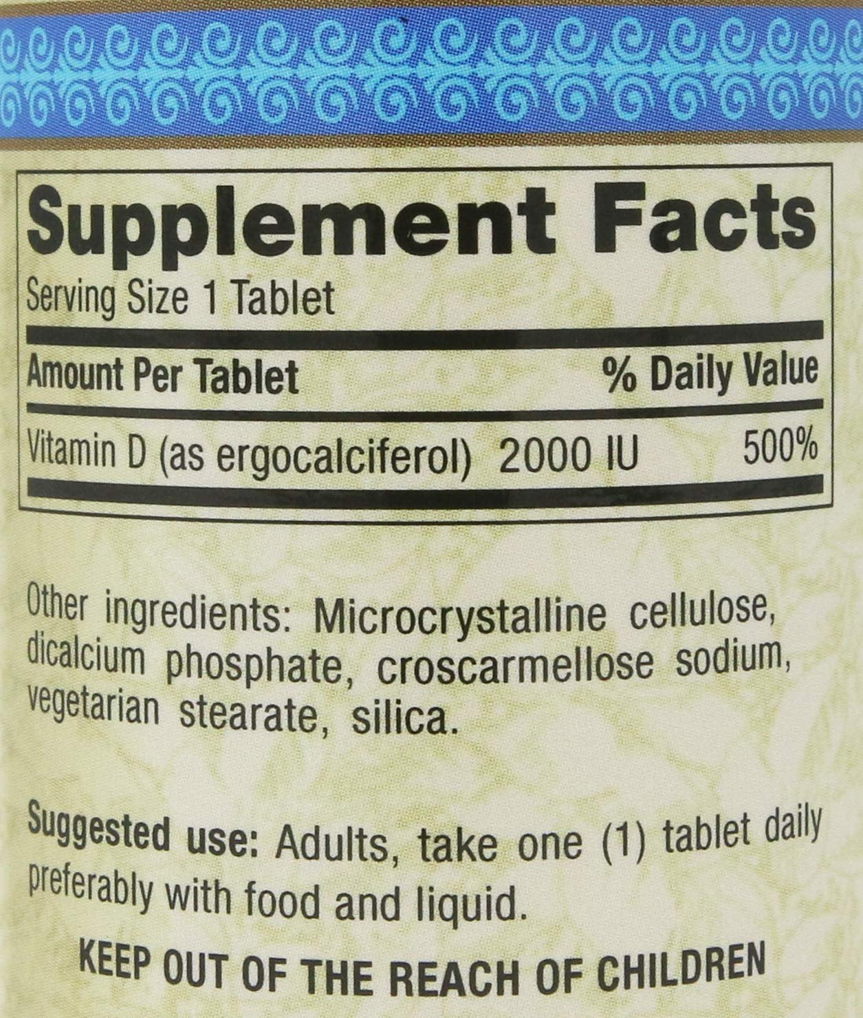 Buy Freeda Kosher Vitamin D2 2000 IU 100 Tablets Online at Lowest