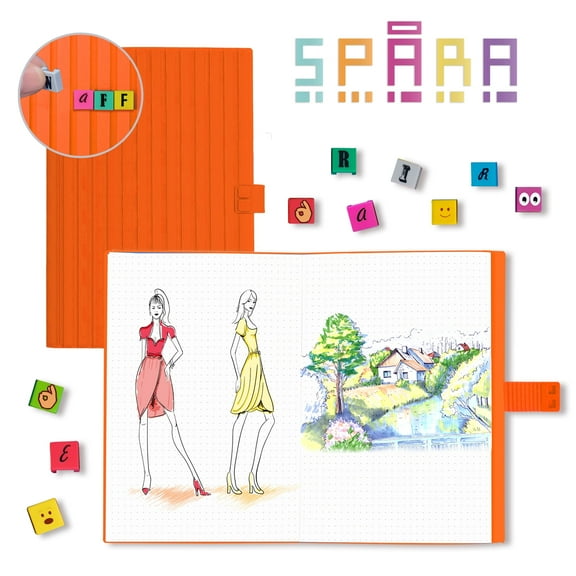 WAFF Orange Writing Notebooks for Work Journal for Women 200 Paper Pages 4x5.75 inch Gift Ideas