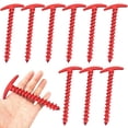 thumbnail image 1 of Estacas para tienda de campaña (paquete de 10), anclajes para el suelo, estacas en espiral de 5,7 pulgadas en forma de T, estacas para acampar, 1 of 6