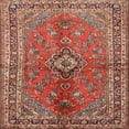 thumbnail image 1 of Ahgly Company Indoor Square Traditional Light Copper Gold Medallion Area Rugs, 3' Square, 1 of 6