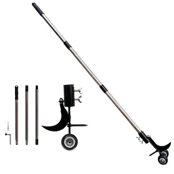 OHHANI 47.2 in Crack Weeder with Wheels, Stainless Steel Manual Crevice Weeding Tool for Patio Paver Deck Driveway Garden