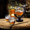thumbnail image 2 of Whiskey Decanter Globe Set with 2 Etched Whisky Glasses - Globe Decanter Suitable for Liquor, Scotch, Bourbon, Brandy, Vodka XJQ12, 2 of 8