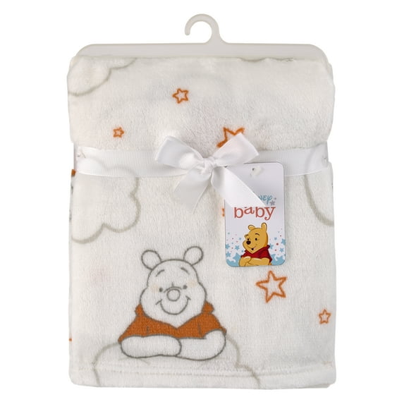 Disney Winnie the Pooh Red and White Clouds Baby Blanket