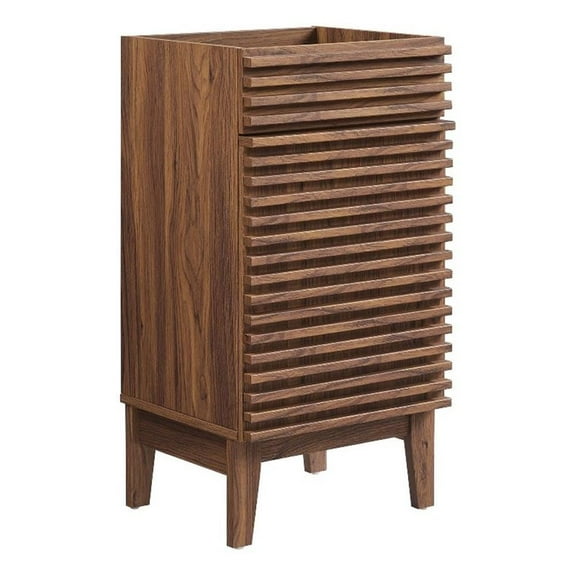 Modway Render 17" Particleboard and Laminate Bathroom Vanity Cabinet in Walnut