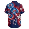 thumbnail image 6 of Men's American 250Th Anniversary Art Print Hawaiian Shirt 1776-2026 Patriotic Tee with America Script and Starburst Rays Royal Blue S, 6 of 7