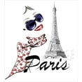 thumbnail image 3 of Paris Duvet Cover Set, Sketchy Image of a Woman Smiling with Scarf and Landmark Eiffel Tower, Decorative 3 Piece Bedding Set with 2 Pillow Shams, Calking Size, Dark Blue White, by Ambesonne, 3 of 3