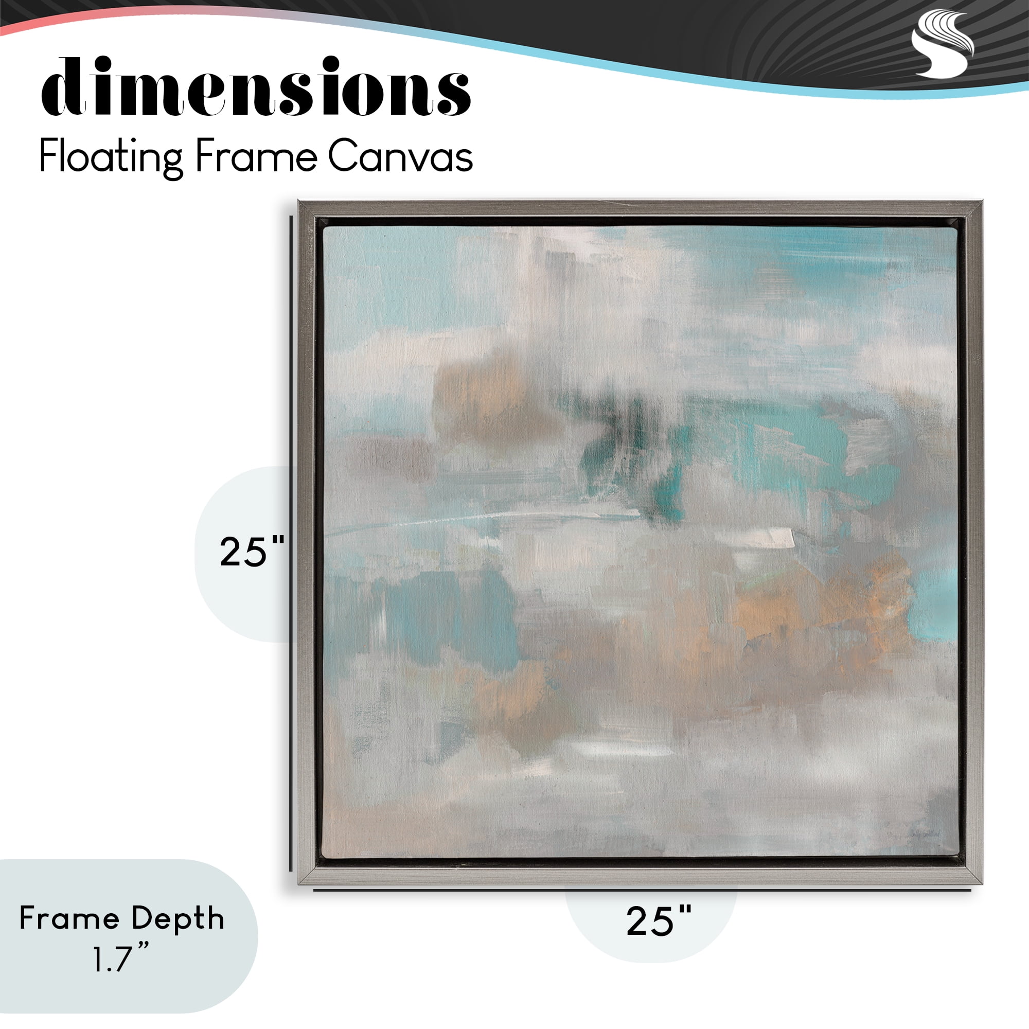Stupell Industries Serene Soft Abstract Study Gray Framed Floater Canvas Wall Art, design by Sally Swatland