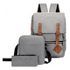 thumbnail image 1 of Mochilas Backpack Impermeable Puerto Usb Set 3pzs Gris Malubero Malu1320, 1 of 3