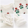 thumbnail image 4 of 3-24 Month Newborn Baby Knitted Sweater Romper Jumpsuit Hat Set Girls Boys Baby Clothes Unisex Long Sleeve Bodysuit Snowsuit Outfits,White Fleece,12-18 Months, 4 of 6