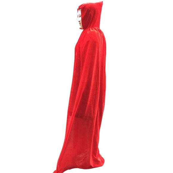 Manteau à Capuche Unisexe Longue Cape de Velours pour Costumes de Cosplay d'Halloween de Noël Noir 66 Pouces