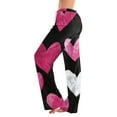thumbnail image 2 of Womens Lounge Pants Valentine Pajama Pants with Love Print High Waisted Sleepwear Bottoms Loose Wide Leg Pajamas for Cozy Evenings Hot Pink XL, 2 of 6