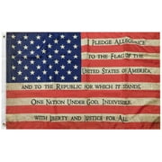 USA Pledge of Allegiance Vintage Tea Stained Poly Nylon Flag 2x3 2'x3' Banner