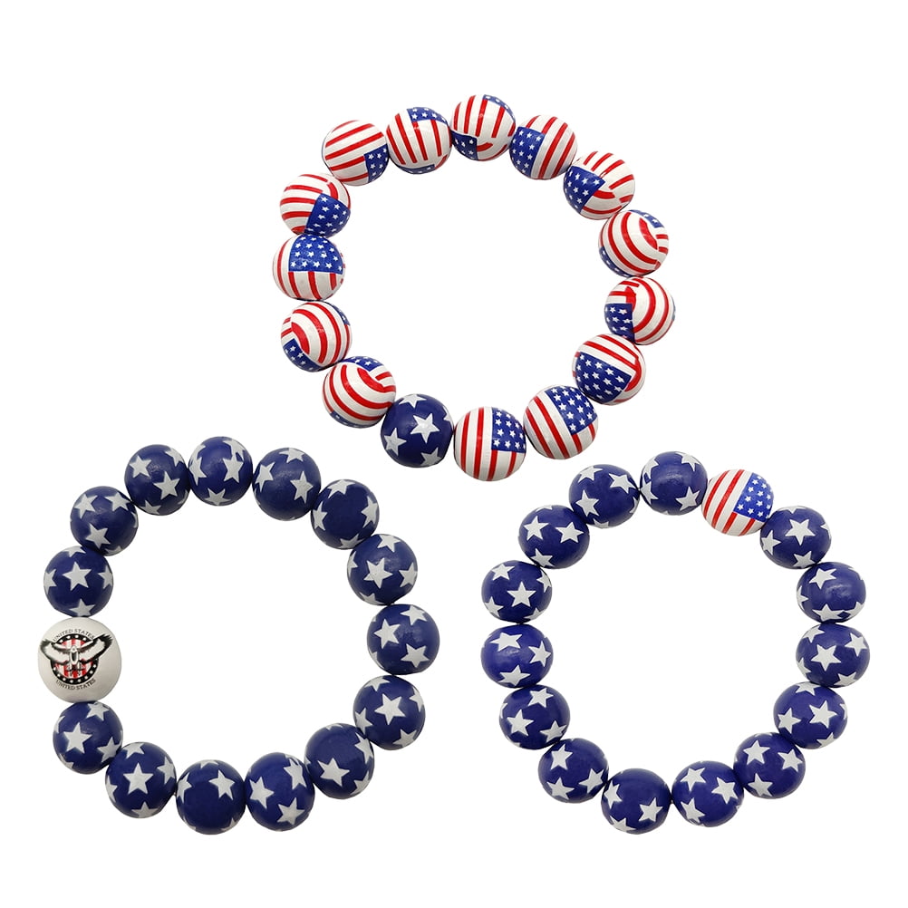 Amazon.com: American Flag Bracelet Patriotic Jewelry Red White and Blue  Cord String Handmade USA Bracelet by RUMI SUMAQ : Handmade Products