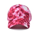 thumbnail image 3 of Bibifish Womens Red & Pink Tie-Dye Baseball Cap Curved-Brim Soft Fabric Lightweight Casual Vacation Streetwear Outdoor Sun Protection Cap, 3 of 5