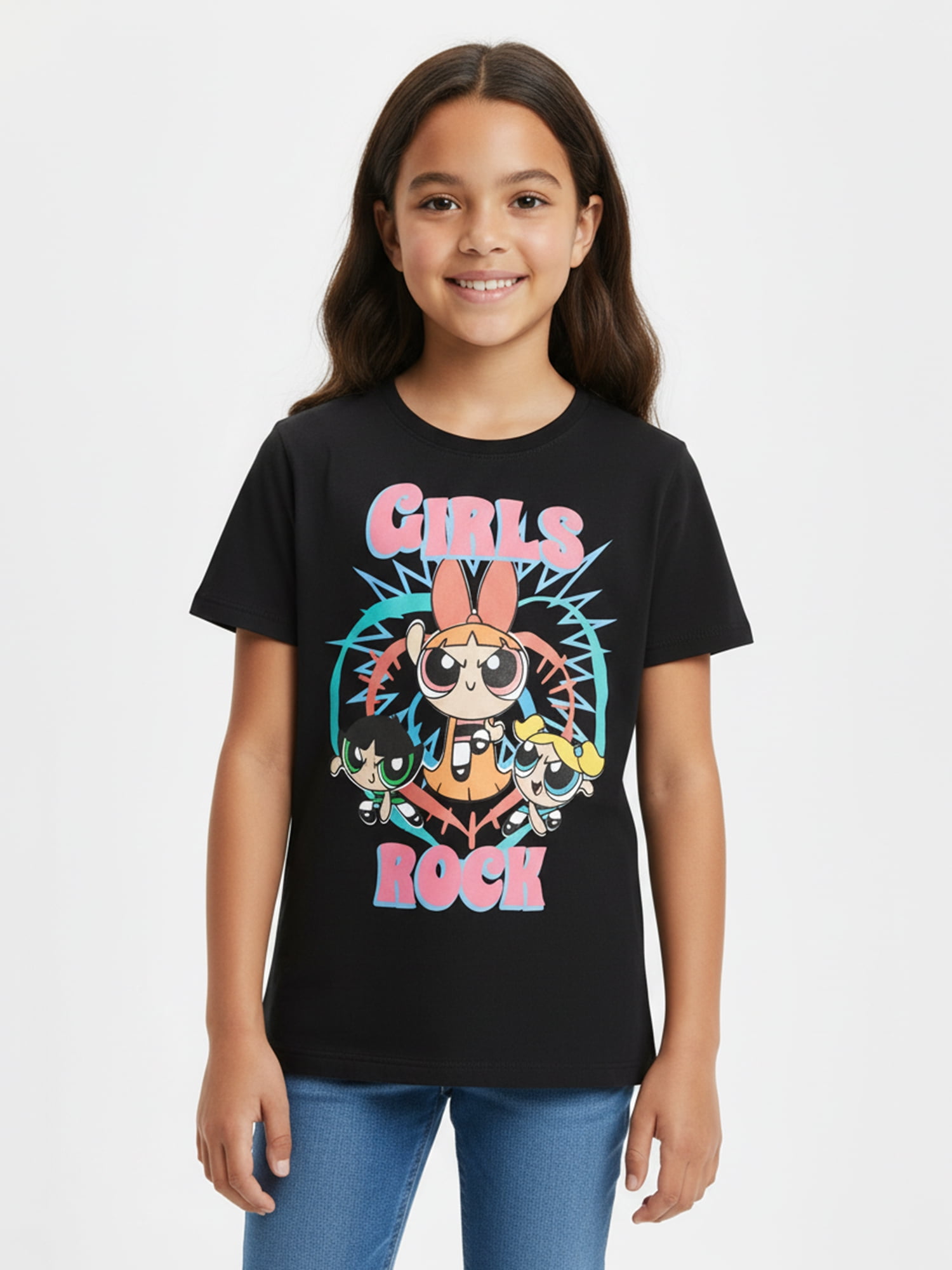 The Powerpuff Girls Girls Short Sleeve Graphic T-Shirt, Sizes 4-16