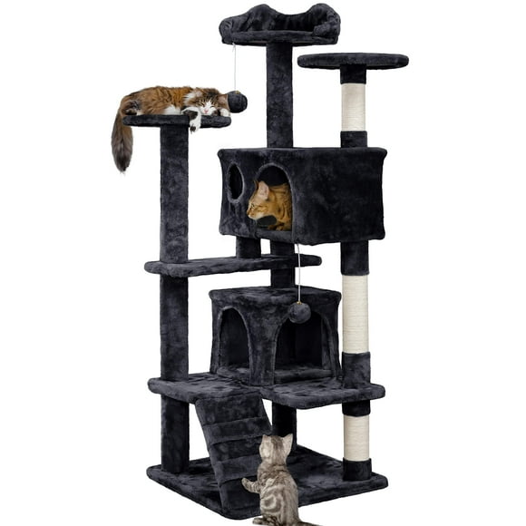 Árbol para Gatos Yaheetech Torre de 137 cm con Condominio y Poste Rascador