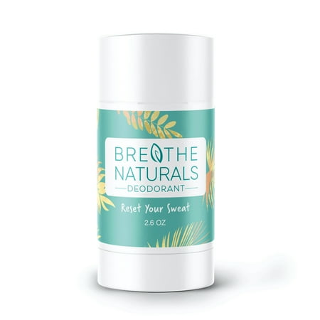 Breathe Naturals Deodorant - 24 Hour Freshness - Aluminum Free & Vegan - For Sensitive Skin, Men, Women & Kids - 2.6 oz Stick - Made in the USA - (Bergamot Lime)