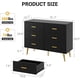 thumbnail image 2 of Moderno 6-cajón de madera cómoda con gold handles y ample almacenamiento space, deep cajones para dormitorio, sala de estar, y entrada, 2 of 8