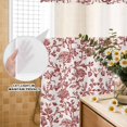 thumbnail image 3 of No Hook Shower Curtain, Farmhouse Red Shower Curtains for Bathroom with See Through Top Window, Vintage Flower Leaf Botanical Plant Waterproof & Washable Bath Curtain Extra Long 72"x96", 3 of 9
