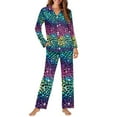 thumbnail image 2 of FOR U DESIGNS Hippie Leopard Print Button Down Pajama Tops for Women Loose Fit 2 Pack Size 4XL Womens Nightwear Sets Button Front Sleepwear Long Sleeve Pants Winter, 2 of 7
