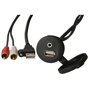 Bronze Fusion Jack - FUSION MS-CBUUSB3.5 Panel Mount USB & 3.5mm Headphone Jack