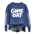 thumbnail image 3 of TINZ Ensemble Décontracté pour Femmes Col Rond Rugby Jour de Match Imprimé Chandail à Capuchon Chandail Blouse et Pantalon Chandails en Molleton Col Entonnoir Femmes, 3 of 3