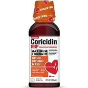 Coricidin HBP Cold, Cough & Flu Medicine, Sugar Free Day Liquid, Cherry, 12 fl oz